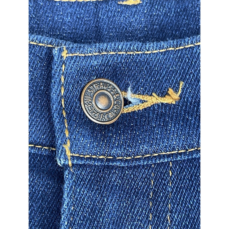 Vintage Levis 547 Action Jeans 36x28 1990s Dark Wash Straight Blue Brown Tab