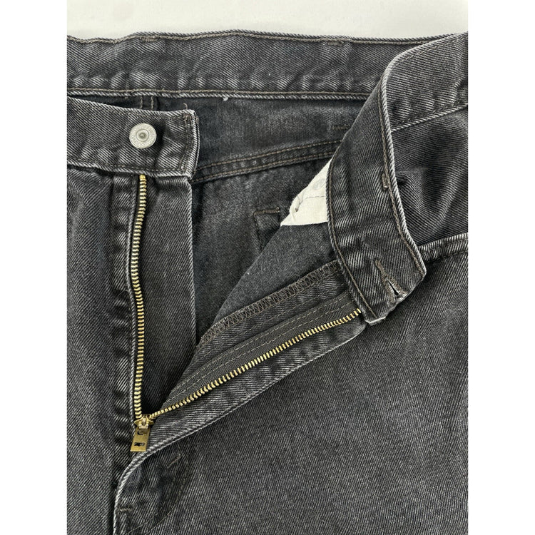 Mens Levi 505 Relaxed Fit Straight Denim Jeans Black Size 40x32