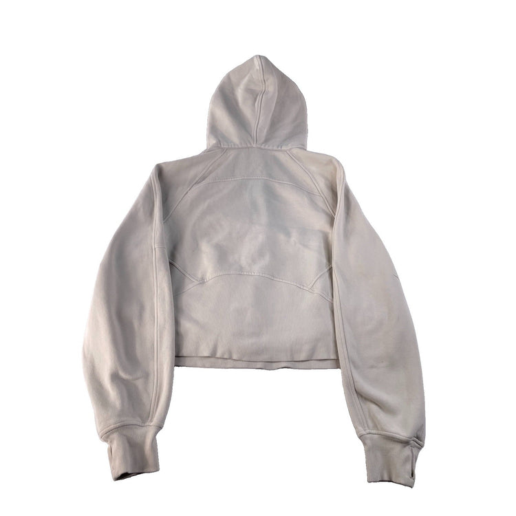 Women's Lululemon Scuba Oversized Half-Zip Hoodie White Gold Logo Size M/L