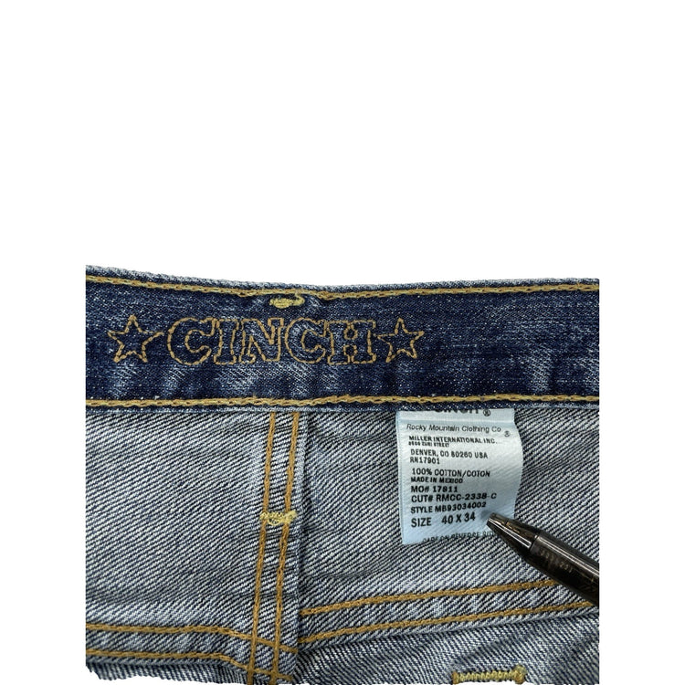 Mens CINCH straight Denim Blue Jeans Size 40x34