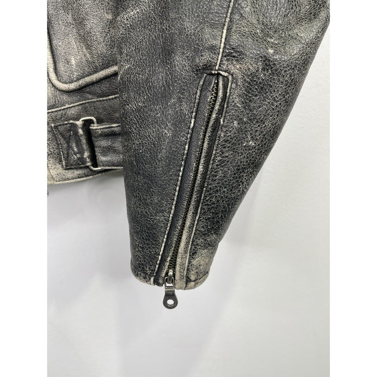 Vintage 90s Harley Davidson Adjustable Distressed Leather Men’s Jacket Size Large