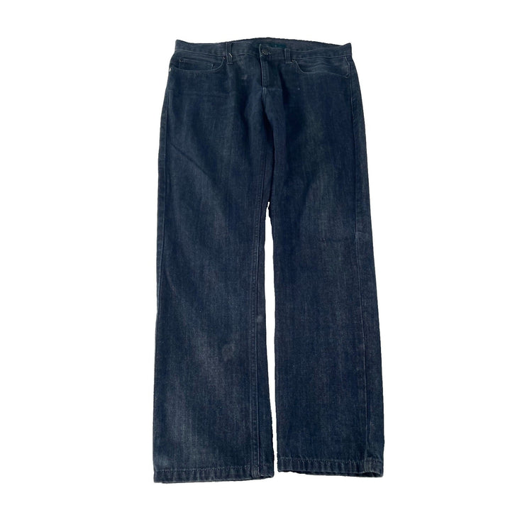 Mens Vintage Perry Ellis Dark Wash Indigo Faded Straight Fit Jeans SIZE 38