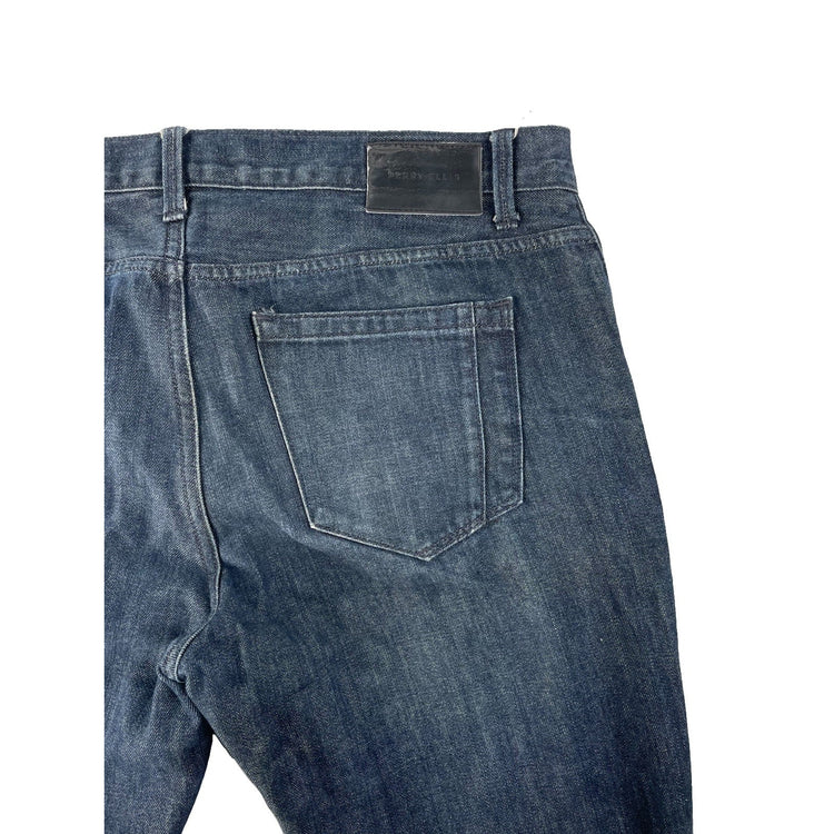 Mens Vintage Perry Ellis Dark Wash Indigo Faded Straight Fit Jeans SIZE 38