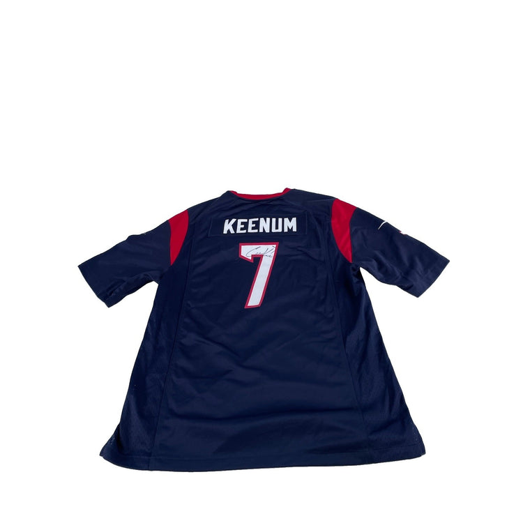 Mens NFL Houston Texans Signed #7 Case Keenum Home Jersey Size Xl