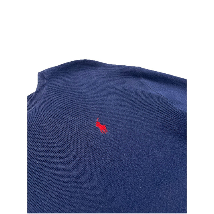 Mens Polo Ralph Lauren Size Small Navy Blue V Neck Sweater
