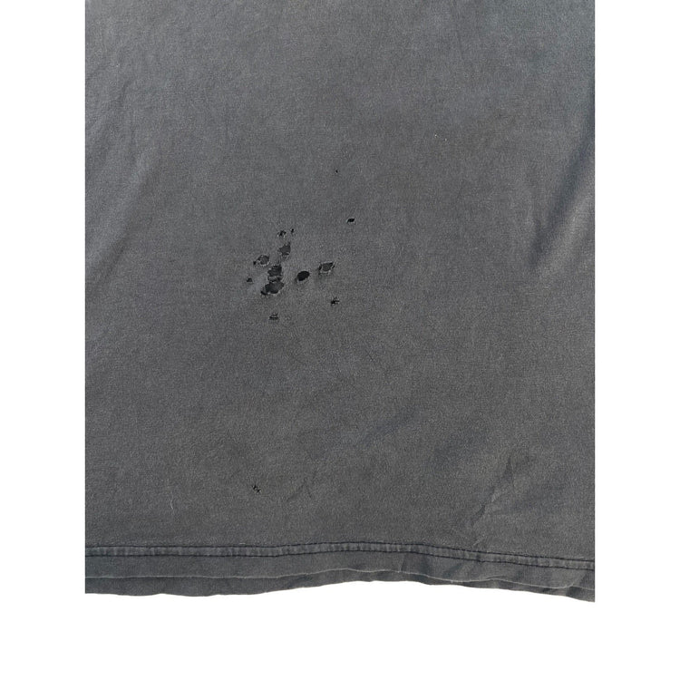 Mens Vintage Hanes Beefy Faded Black Y2K Gantthead Tech Graphic Tee SIZE XL