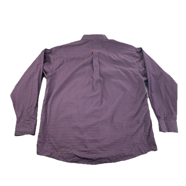 Mens Ariat Western, Longsleeve Purple Geometric MicroPrint, Button Shirt Size Xl