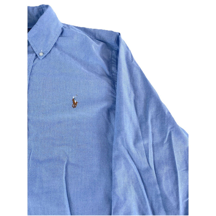 Mens Polo Ralph Lauren Light Blue Oxford Classic Fit Button Down Shirt Size L