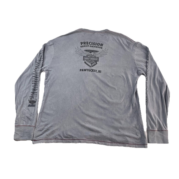 Mens Harley Davidson Gray HDMC 115 Long Sleeve T Shirt Size Large