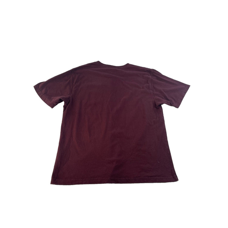 Men Carhartt Loose Fit Pocket T-Shirt Maroon Burgundy Size L