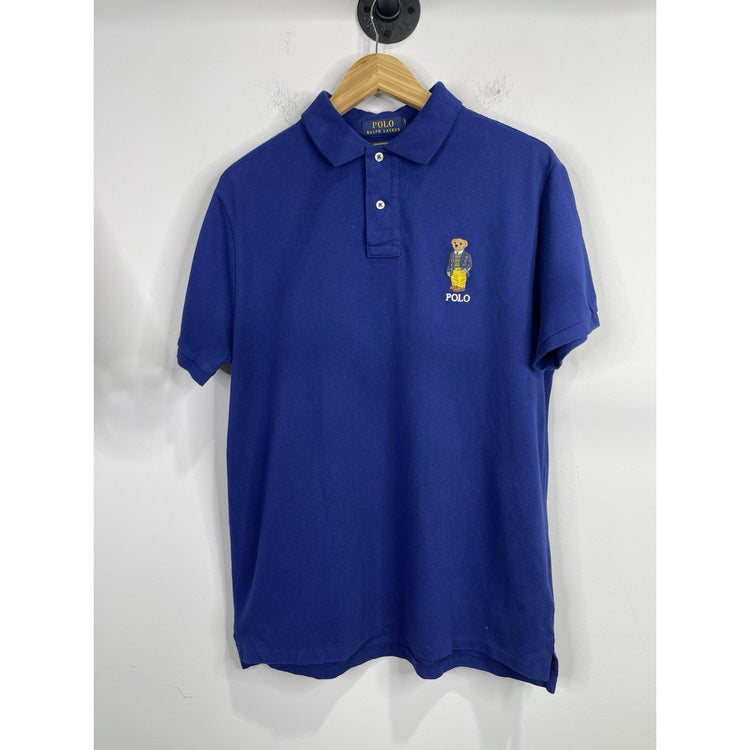 Men’s Ralph Lauren Navy Blue Polo Shirt with Embroidered Logo Size L