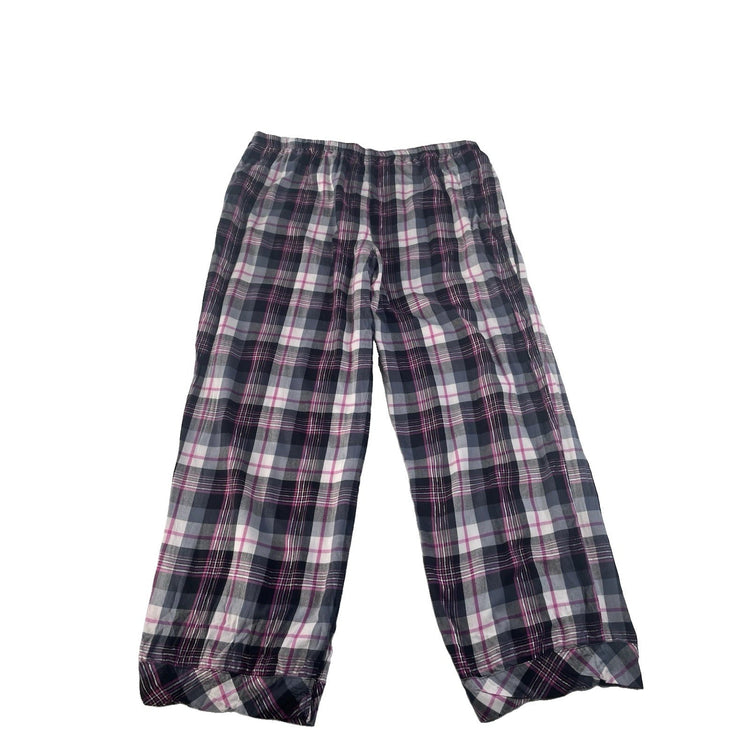 Womens Victorias Secret Black & Pink Plaid Sleep Pants Size 2XL