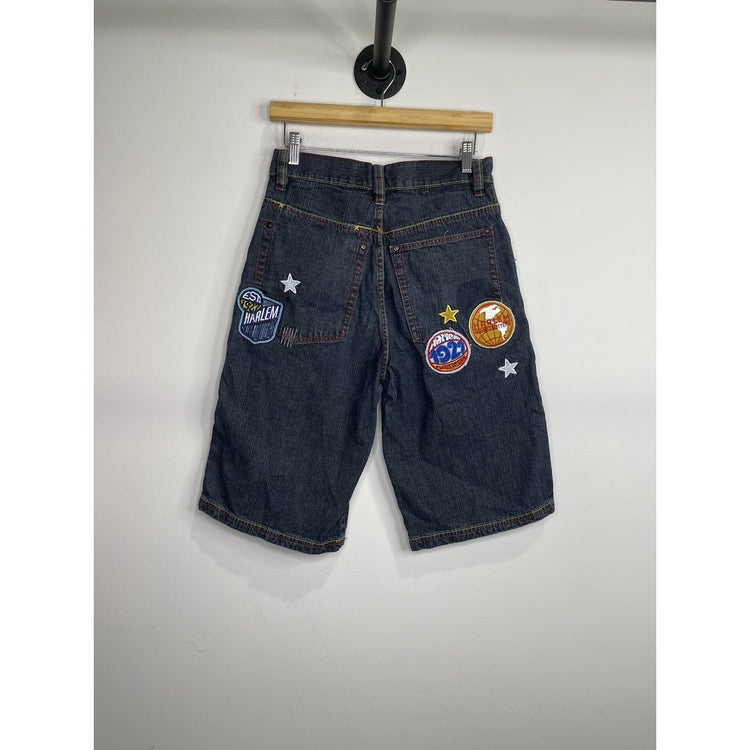 Vintage Platinum Fubu Harlem Globetrotters Limited Edition Jean Shorts Sz 18