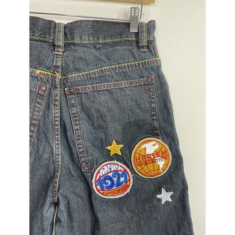Vintage Platinum Fubu Harlem Globetrotters Limited Edition Jean Shorts Sz 18