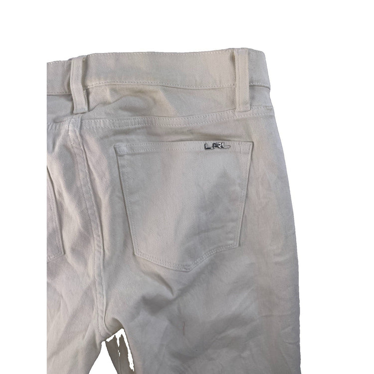 Women's Lauren Jeans Co. Ralph Lauren White Ankle Zip Pants Size 8