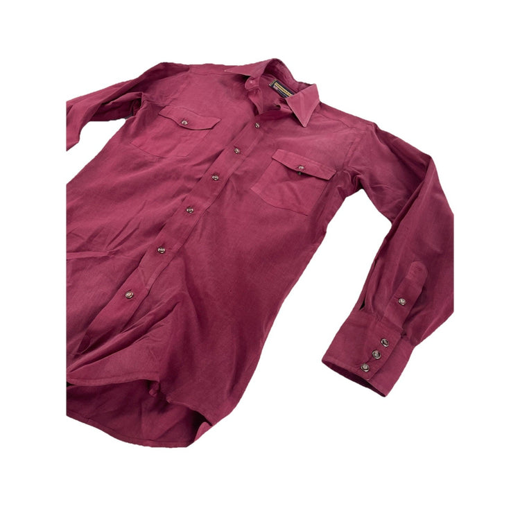 Mens Fanhandle Slim Maroon Longsleeve Button Up Collard Shirt Size 14 1/2, 33