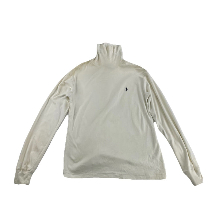 Mens Vintage Ralph Lauren Tan Long Sleeve Turtle Neck Size L
