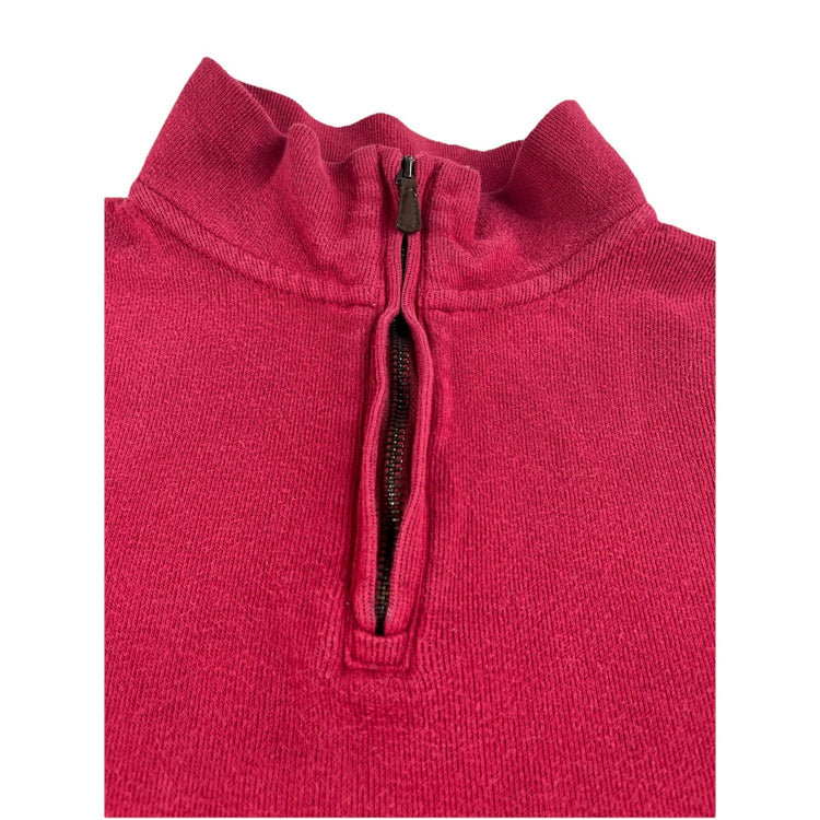 Mens Polo Ralph Lauren Size Large Red Quarter Zip With Brown Pony Logo
