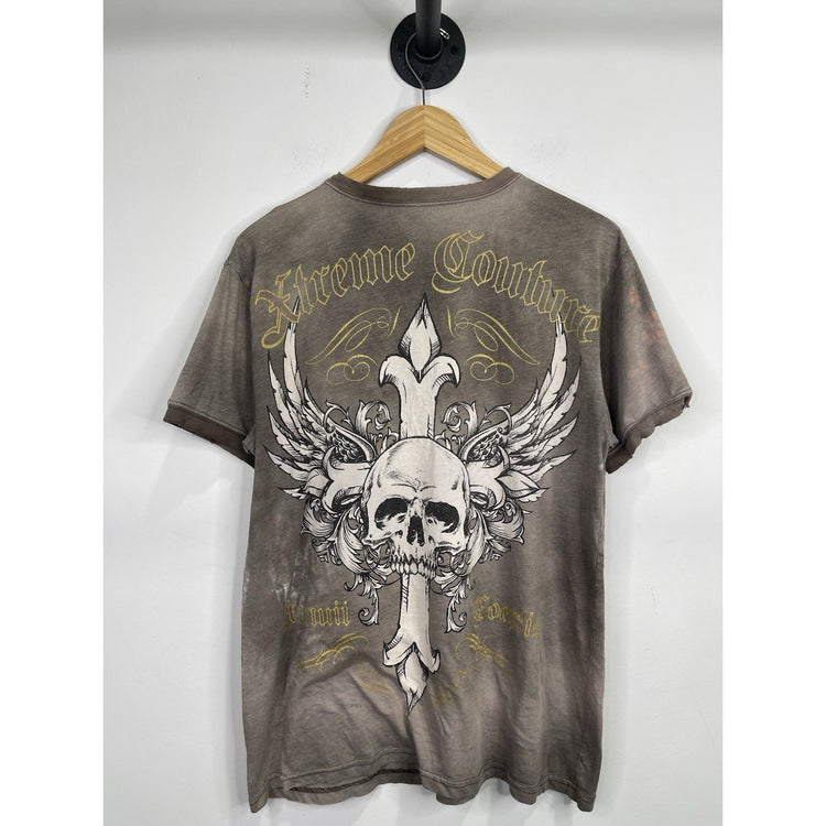 Xtreme Couture Vintage Affliction Style Y2K Cross Grunge Size Large T-shirt