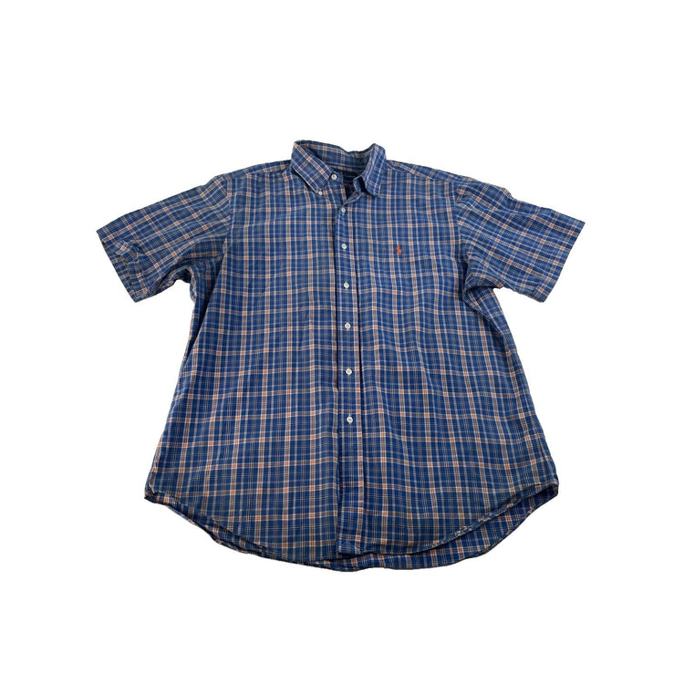 Men Ralph Lauren Classic Fit Plaid Short Sleeve Button Down Shirt Size XL