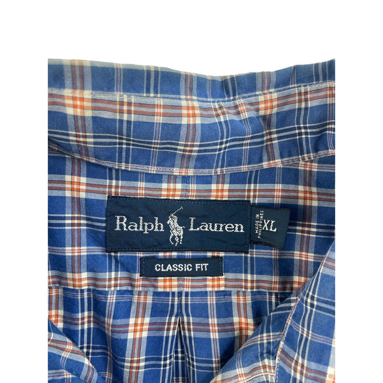 Men Ralph Lauren Classic Fit Plaid Short Sleeve Button Down Shirt Size XL