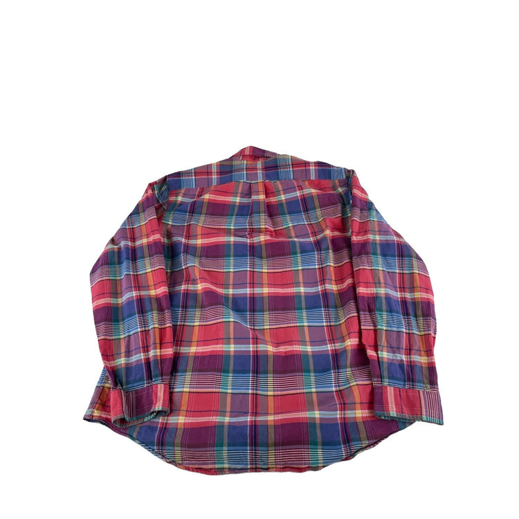 Mens Ralph Lauren Classic Colorful Button-Up Shirt Plaid Pattern Size Xl