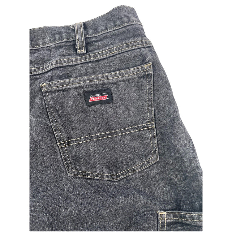 Mens Genuine Dickies Loose Fit Black Denim Shorts Size 38
