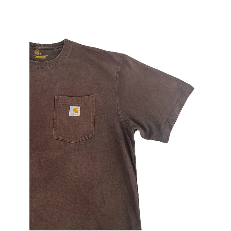 Mens Carhartt Basic Brown Soild Tee Size L