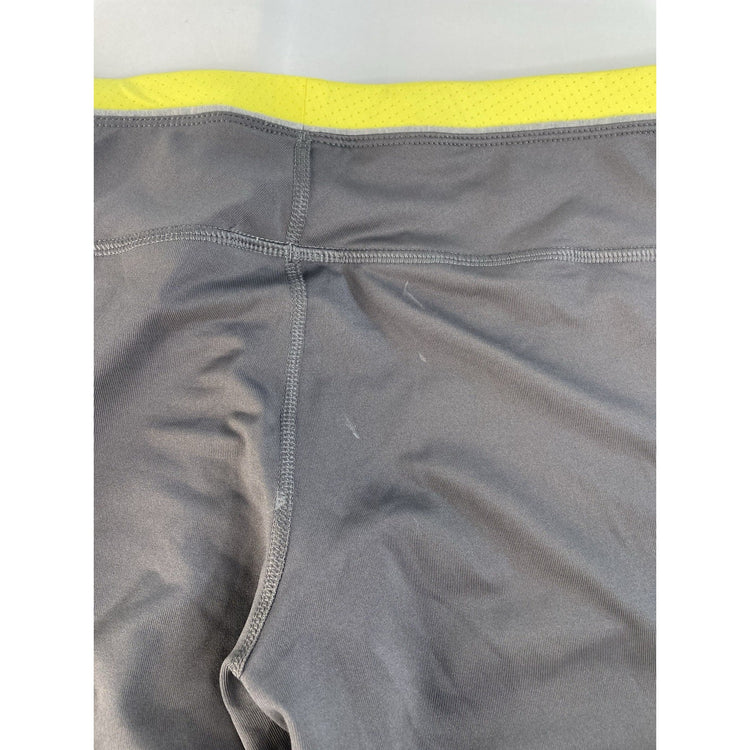 Womens Adidas Gray & Yellow Climate Cropped Capri Workout Pants Size Large