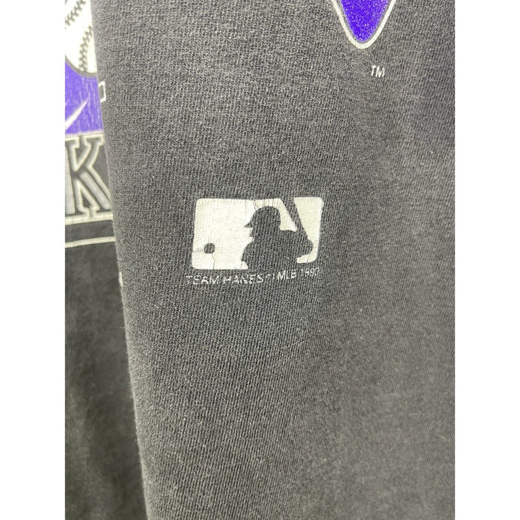 Mens VTG 1992 Colorado Rockies National League Single Stitch Black TShirt Sz 2xL