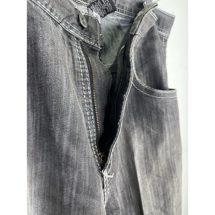 VTG Y2K Men’s Distressed Dark Wash Gray Southpole Baggy Denim Jeans 38x32