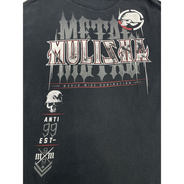 Mens 90s Vintage Metal Mulisha Black Graphic Tee Size Xl