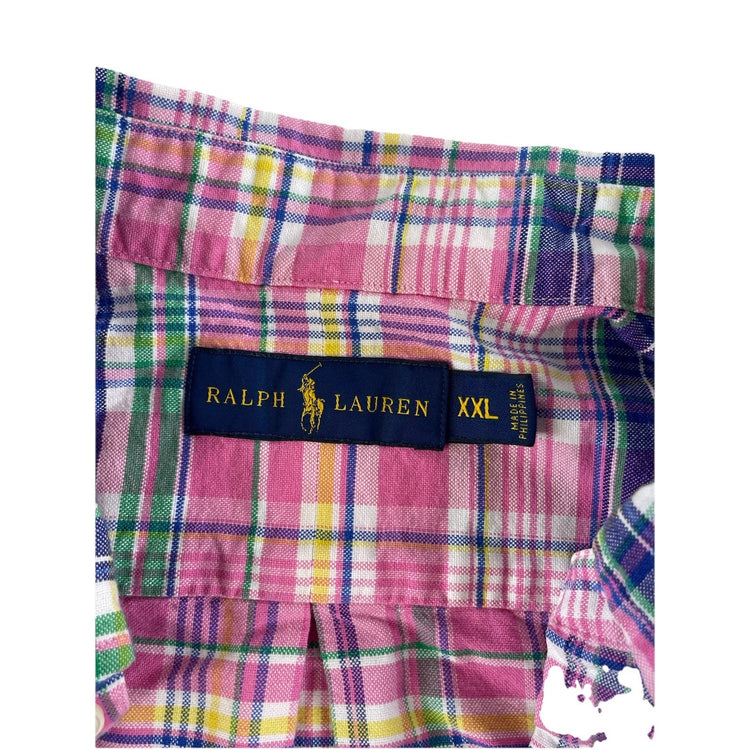 Mens Polo Ralph Lauren Pink Plaid Button Down Shirt Size XXL