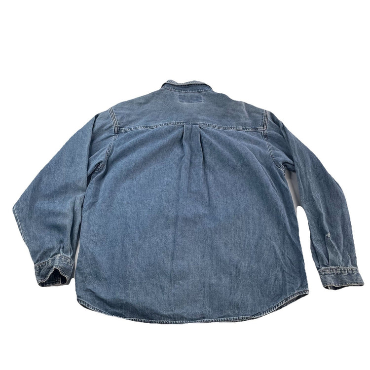 Mens Harley Davidson Lightwash ButtonUp Denim Jacket Size L