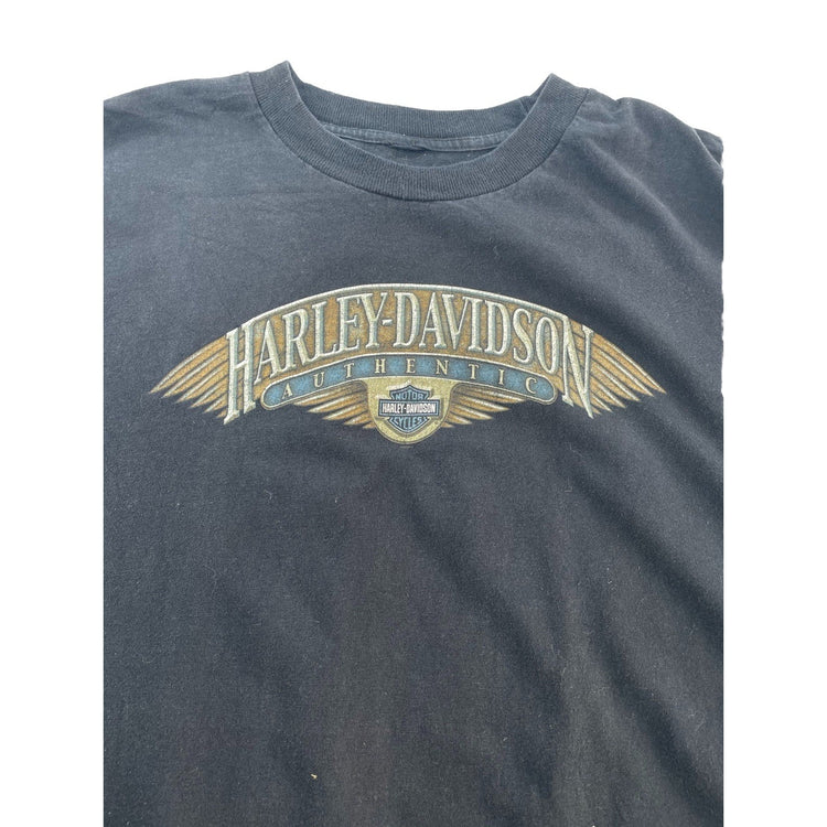 Mens Authentic Harley Davidson Motorcycle Basic Black Tee Size Xl