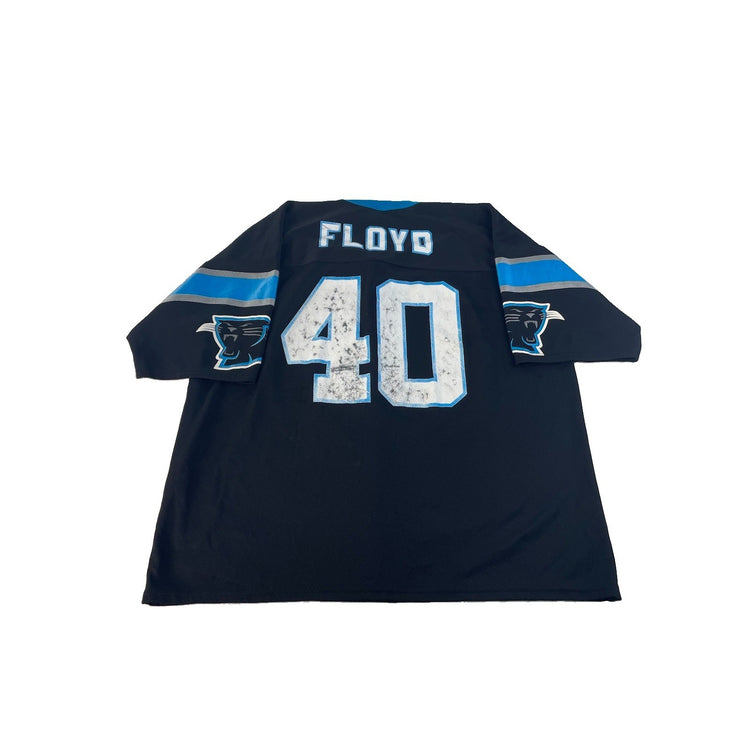 Mens Vintage Logo 7 Carolina Panthers Floyd Black Jersey SIZE XL
