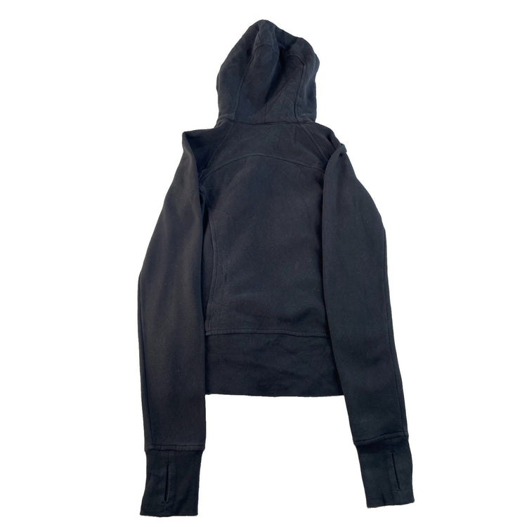 Women's Lululemon Black Zip-Up Hooded Jacket With Thumbholes Size 2