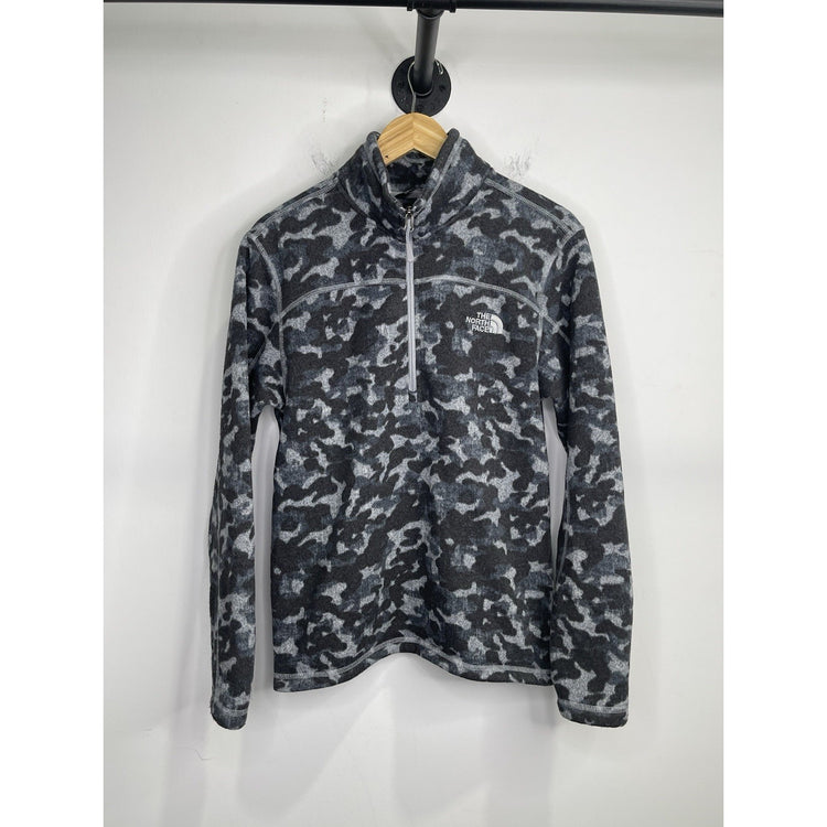 Adult The North Face Maggy Knit Fleece Full Zip Jacket Blue Camo Sz M