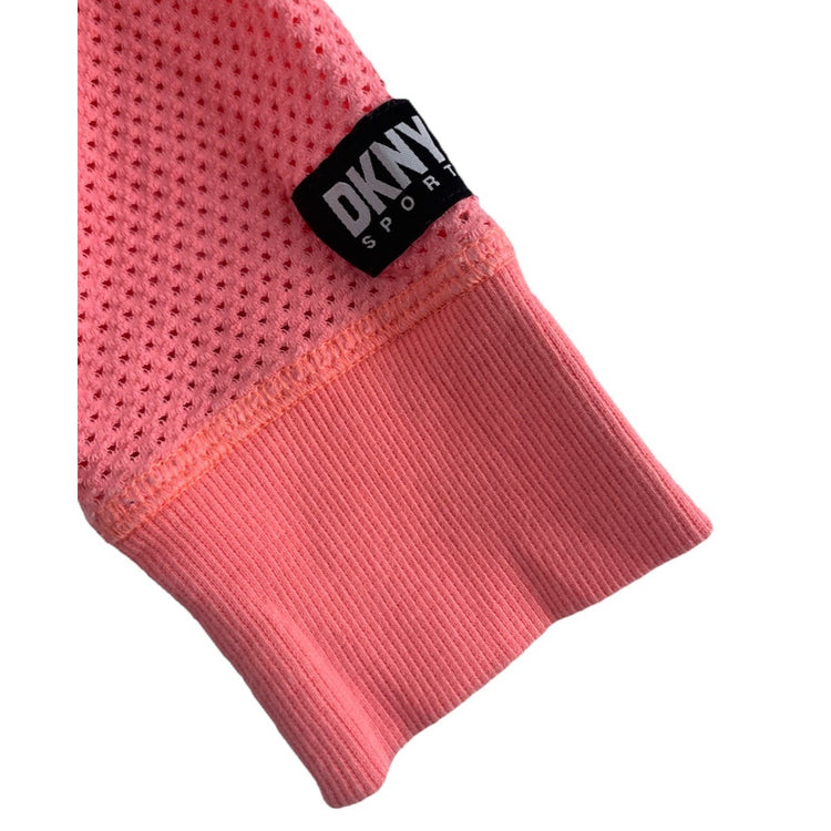 Women’s DKNY Sport Pink Mesh Zip Up Jacket Size XS