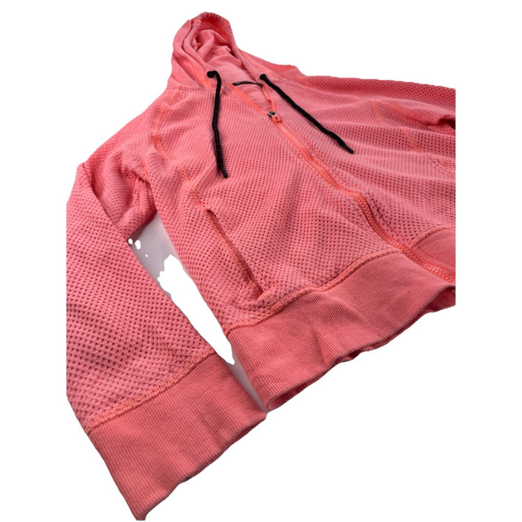 Women’s DKNY Sport Pink Mesh Zip Up Jacket Size XS
