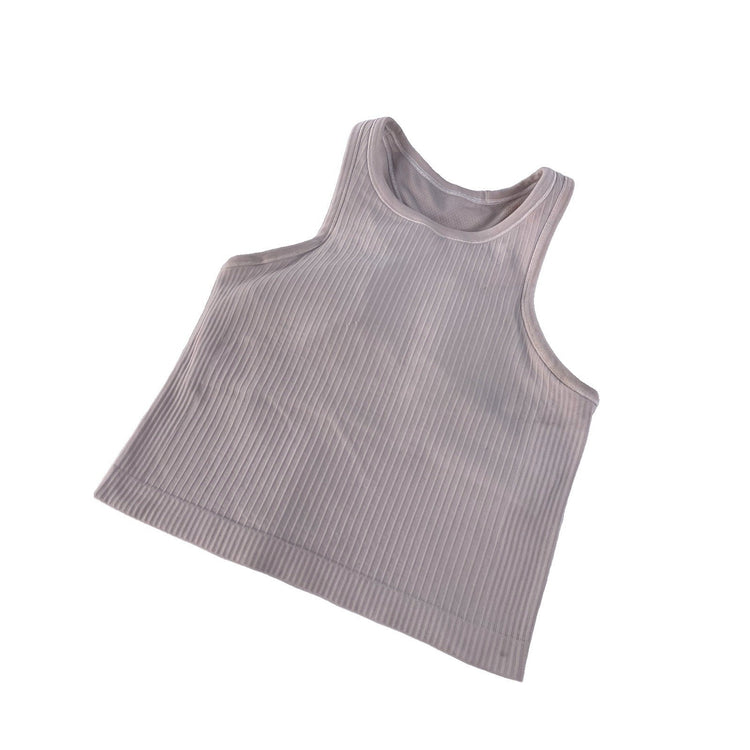 Womens Lululemon Gray Tank Top Built In Bra Padding Size 4