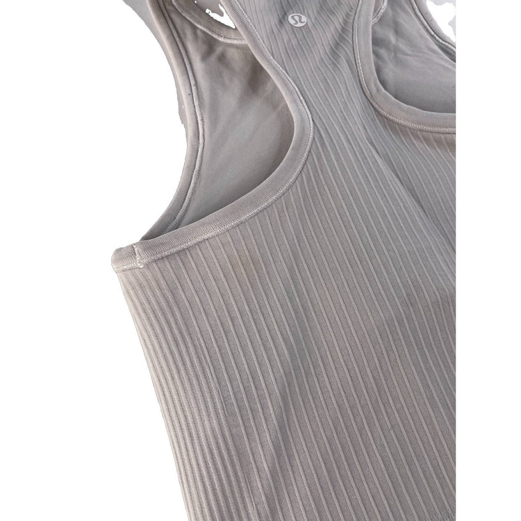 Womens Lululemon Gray Tank Top Built In Bra Padding Size 4