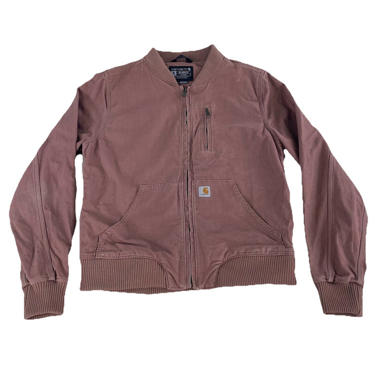 Womens Carhartt Dusty Rose Crawford Bomber Zip Up Jacket Size Medium