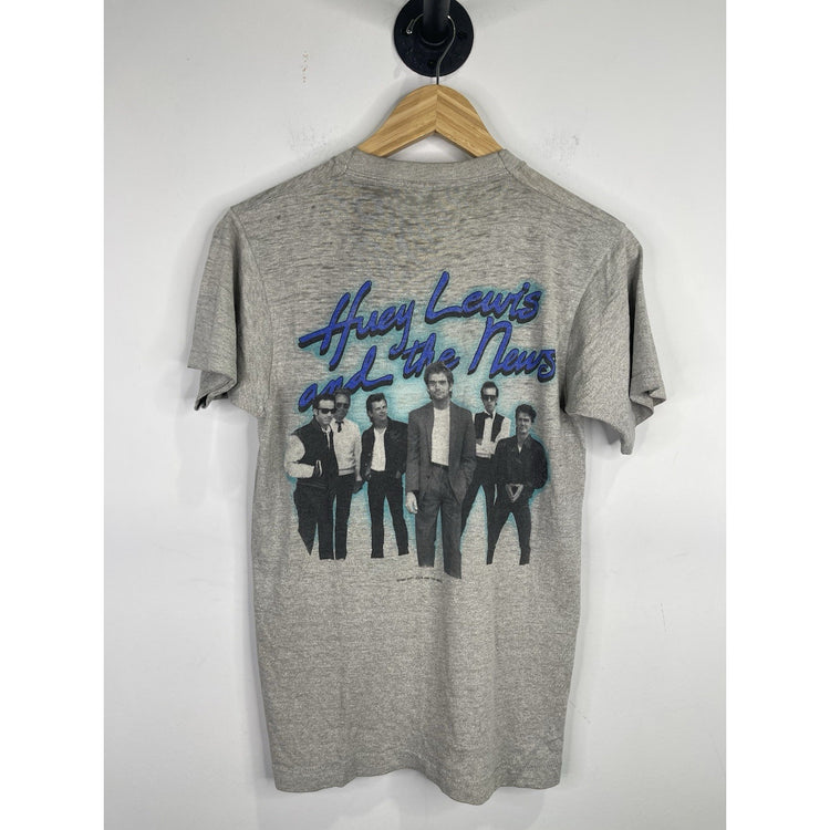 Men’s Gray Vintage 1980's Huey Lewis and the News T-Shirt Sz Medium