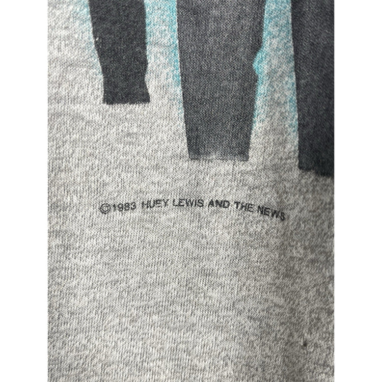 Men’s Gray Vintage 1980's Huey Lewis and the News T-Shirt Sz Medium