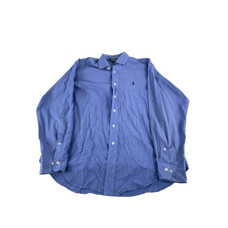 Mens Polo Ralph Lauren Blue Long Sleeve ‘Philip’ Button Down Shirt Size 16.5