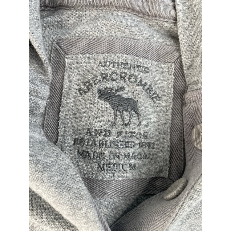 Womens Abercrombie & Fitch Grey Pullover Hoodie Sweatshirt Size M