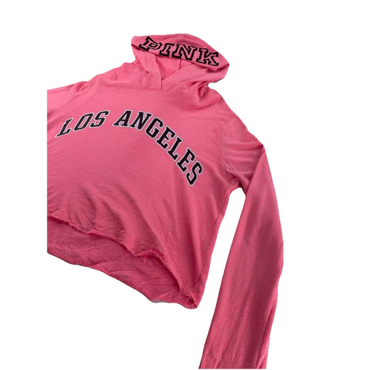 Womens Pink Victoria Secret Oversized “Los Angeles” Pink Hoodie Size L