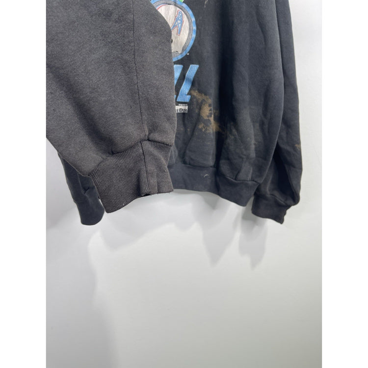 Men’s Vintage 90s Offical Fan Tag Oilers Football Black Sweatshirt Sz XL