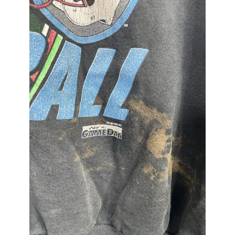 Men’s Vintage 90s Offical Fan Tag Oilers Football Black Sweatshirt Sz XL